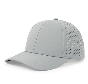 Logotipo personalizado bordado a mano 6 Panel deportes gorra de béisbol borde semicurvado impermeable corte láser agujero perforado imagen sombrero de Golf - Product Image 1