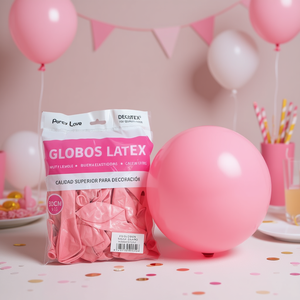 Ballons en latex Party Love 30cm Rosa Claro 50 pièces Pack Décoration - Product Image 3