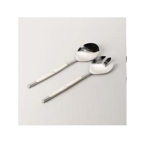 Servidor de ensaladas con espejo plateado de lujo, diseño personalizado con mango de hoja, tamaño largo, para restaurantes, Royal Flatware - Product Image 6