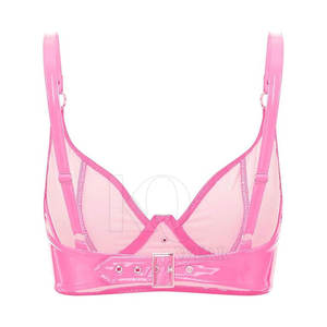 Soutien-gorge en cuir pour femme, style urbain, grande taille, léger, respirant, à maintien élevé et avec logo frontal - Product Image 5
