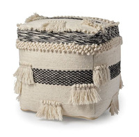 Pouf en macramé en coton fait main pour la décoration intérieure, design traditionnel personnalisé, toutes saisons, pour salon, hôtels