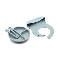 Sumber produsen peralatan makan bayi silikon Bib mangkuk silikon sendok garpu makanan tambahan mangkuk makan silikon peralatan makan