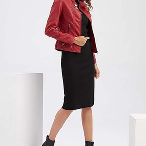 Chaqueta de Cuero para Mujer, Venta al Por Mayor, Personalizada, de Alta Calidad, Tejida, Impermeable, Transpirable, Ecológica, Reversible - Product Image 4
