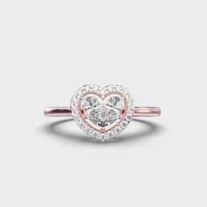 Anillo de diamante romántico en forma de corazón de la mejor calidad para aniversario 925 joyería personalizable de plata u oro disponible al mejor precio - Product Image 2