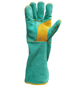 Gants de soudage en cuir fendu de vache longs gants de sécurité en cuir véritable en cuir de vachette Protection du travail soudage industriel - Product Image 3