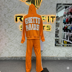 Conjunto de chándal con capucha, logotipo HS y estampado Chateau Paradise, sudadera con cremallera completa y pantalones, estilo streetwear unisex - Product Image 6