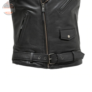 Chaleco de Cuero Genuino de Alta Calidad de Nuevo Diseño para Hombre, con Certificación CE, Protectores Laval 1/2, Transpirable, Resistente al Viento y a la Abrasión, para Motocicleta - Product Image 4