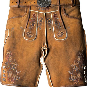 Pantalon bavarois traditionnel pour hommes Short en cuir Oktoberfest - Product Image 6