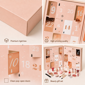Boîte cadeau <span class=keywords><strong>calendrier</strong></span> de l'avent de Noël personnalisée de luxe avec fermeture magnétique pour parfums, cosmétiques, aliments - Product Image 3