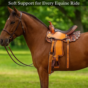 Taille de selle en cuir de cheval de traînée de plaisir de course de baril confortable occidental et coutume de couleur - Product Image 2