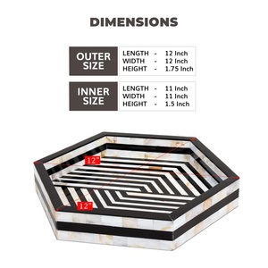 Grand plateau de service moderne et élégant fait à la main avec du fer en bois MDF en résine perlée de haute qualité pour une décoration intérieure économique - Product Image 4