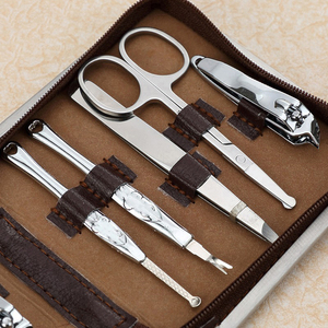 Kit coupe-ongles en acier inoxydable 7-en-1 de haute qualité avec logo personnalisé OEM ensemble de manucure et pédicure Type de ciseaux à cuticules bon marché - Product Image 3