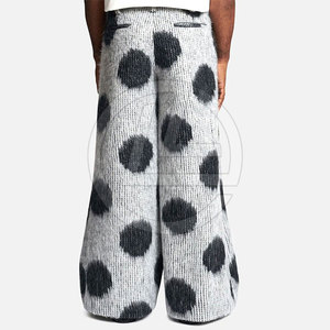 Pantalons de survêtement Mohair en tricot à la mode avec coupe ample et chevilles coniques pour hommes Pantalons de survêtement en mélange Mohair de haute qualité - Product Image 3