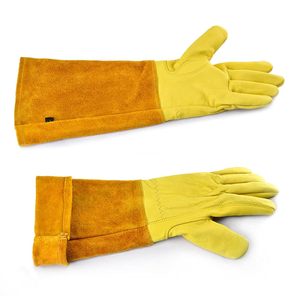 Guantes de jardinería de cuero de vaca a prueba de espinas OEM para mujeres/hombres empuñaduras de mano de protección de antebrazo largo para poda de rosas/moras - Product Image 3