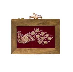 Elegante Bolso de Mano de Madera para Mujer, Imitación de Perla, Lujoso, con Diseño de Mariposa, Conjunto Completo, para Bodas, Diseño Creativo - Product Image 1