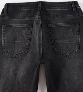 Jeans Rectos Plisados Deslavados Negros de Moda para Hombre, Jeans Ajustados Casuales con Efecto Desgastado, Jeans de Diseñador de Alta Calidad Personalizados para Hombre - Product Image 4