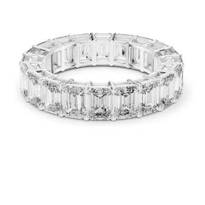 Bague éternelle en diamant de laboratoire taille émeraude 6,00 carats pour femme, clarté VVS-VS EF, or 18 carats, 14 carats, 10 carats et argent 925, rose - Product Image 6