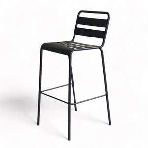 Modern Metal <b>Bar</b> <b>Stool</b> with Powder-Coated Iron Backrest for Farmhouse Clubs Home <b>Bars</b> Hotels Restaurants - Product Image 1