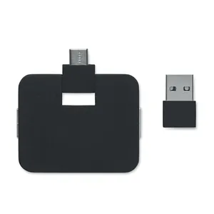 ฮับ USB แบบสี่พอร์ต Custom Square-C ของขวัญส่งเสริมการขายสำหรับอุปกรณ์เสริมเทคโนโลยีส่วนบุคคล - Product Image 4