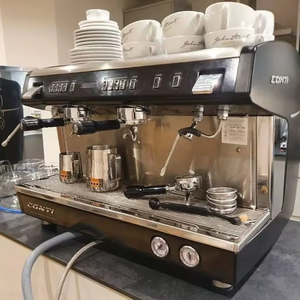 Machine à café automatique programmable commerciale en acier inoxydable, alimentation électrique - Product Image 1