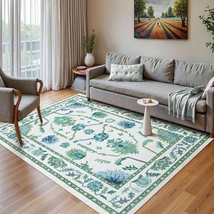 Uphome traditionnel laine/soie fait à la main écologique lavable chambre Oushak tapis ensemble améliorer votre espace avec style - Product Image 1