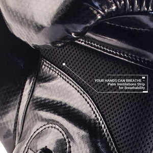 Guantes de boxeo de cuero negro Premium hechos a mano en Pakistán características impermeables al por mayor para entrenamiento de artes marciales - Product Image 4