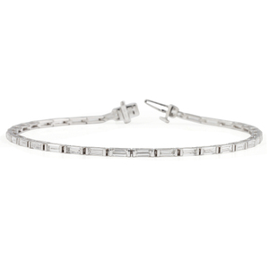 Pulsera de tenis elegante con diamantes de laboratorio baguette de 2.75 quilates de oriente a oeste, pulseras y brazaletes de diamantes - Product Image 1