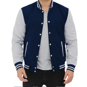 Vestes d'université pour hommes de grande taille, veste universitaire Letterman unie avec logo personnalisé, vestes d'université vierges en gros - Product Image 6