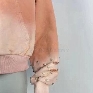 Créez votre propre logo, sweats à capuche pour femmes de haute qualité avec strass, nouveau style, quantité en gros, sweats à capuche pour femmes avec strass - Product Image 3