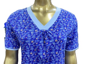 ชุดนอนผู้หญิงผ้าฝ้ายคอลูกเรือนุ่มพิมพ์ลายแบบกำหนดเองได้เอวยางยืดระบายอากาศได้ดีมีขนาดพิเศษ - Product Image 5