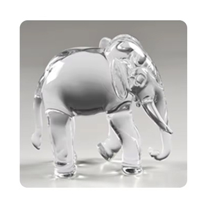 Fabricante indio de estatua de arte de vidrio decorativa de mini elefante disponible a bajo precio - Product Image 1