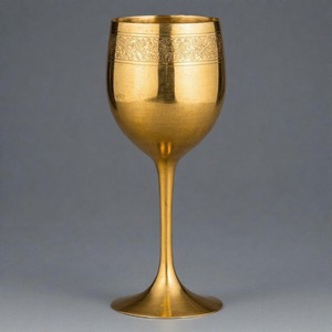 BlessGlass Gloire Sanctifiée Vintage Vin Calice Orné Religieux En Laiton Gobelet Idéal pour Les Autels D'église Et Les Offrandes Spirituelles - Product Image 1