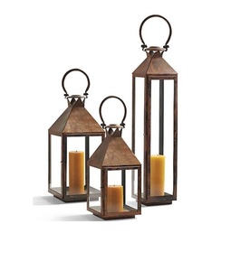 Lanterne à bougie en acier inoxydable et verre de style haut de gamme, nouvelle conception et couleur, décoration pour la maison et Noël - Product Image 2