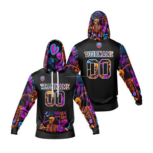 Sweat-shirt à capuche respirant à séchage rapide personnalisé par sublimation, sweat-shirt de performance athlétique, polyester, pull-over vierge, sweat-shirt à capuche pour l'entraînement - Product Image 1