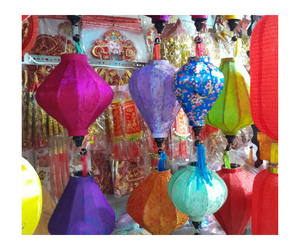 Linterna de seda tradicional Hoi An, linterna de seda vietnamita, lámparas de bambú, linternas para decoración de Año Nuevo - Product Image 5