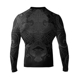 เสื้อยืดรัดรูปป้องกันผื่นคันคอกลมสำหรับผู้ชายชุดกีฬาฟิตเนสพิมพ์ลายระบายอากาศ - Product Image 6