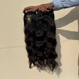 Vente en gros de cheveux bruts indiens, paquets de cheveux humains bouclés droits à double tirage, cheveux lisses ondulés non traités - Product Image 1