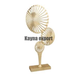 Escultura de Metal de Aluminio de Diseño Escandinavo Moderno, Bañada en Oro, Obra de Arte Artesanal, Pieza Decorativa para Mesa - Product Image 2