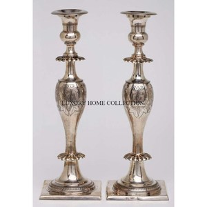 Ensemble De 2 Fabricant De Bougeoirs De Décoration De Table En Aluminium Poli Miroir Bougeoirs De Décoration De Table De Mariage Et D'événement Chandelier - Product Image 1