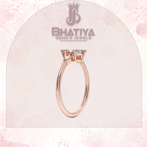 Anillo de compromiso nupcial atemporal de tres piedras estilo Komet anillo de diamante elegante Original 14K IGI certificado laboratorio cultivado para mujeres - Product Image 4