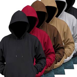 Vente en gros de sweatshirts à capuche surdimensionnés pour hommes en coton épais et éponge personnalisée sweatshirts à capuche décontractés à imprimé uni - Product Image 1
