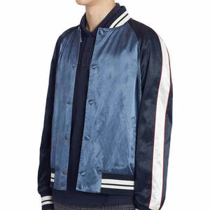 Wholesale Price Custom Men's Satin Lettermen <b>Jacket</b> Pakistan Manufacture with Embroidery and Stand Collar <b>Jacket</b> For Man - Product Image 5