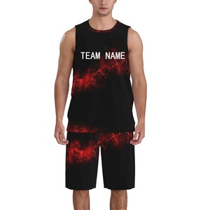 Ensemble de vêtements de basket-ball de qualité supérieure au design personnalisé Vêtements de sport sans manches Impression par transfert thermique Polyester/coton antibactérien - Product Image 3