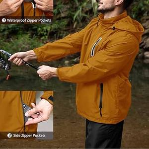 Chaqueta de lluvia impermeable ligera Chaqueta de concha suave Impermeable con capucha para chaqueta de lluvia cortavientos cargada por Dress Sports - Product Image 4