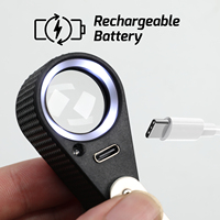 New 10X Jewelry Magnifier with 22mm Lens, 4 Light Modes (UV/Warm/Natural/White) Rechargeable Loupe Foldable (OEM)