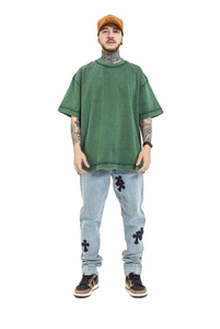 Buena calidad hombres Boxy Fit recortada camiseta de gran tamaño ropa de calle camiseta para hombre 100% algodón gota hombro camiseta personalizada - Product Image 4