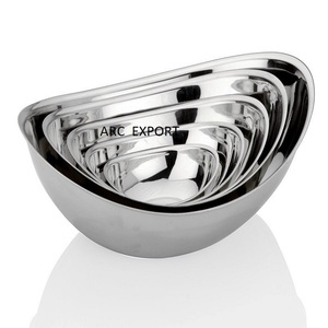 ชามผลไม้โลหะสีเงิน ดีไซน์หรูหรา พร้อมฐานใบไม้ตกแต่ง สำหรับใช้ในบ้าน ภาชนะใส่อาหาร ผลิตจากอินเดีย - Product Image 3