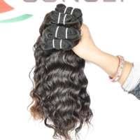 Extensions de perruque en cheveux indiens noirs crépus ondulés alignés sur des cuticules vierges naturelles 100% Aucun traitement chimique Faisceaux à bandes du temple