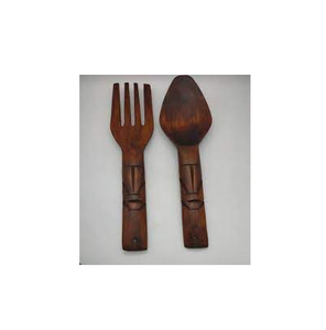 Juego de vajilla de cubiertos con diseño de cuchara y tenedor de madera natural, artículos decorativos para el hogar, embalaje personalizado de la mejor calidad - Product Image 1