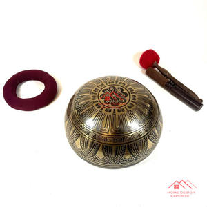 Bol antique en laiton massif Design multicolore et façonné Bol chantant Bols chantants Meilleure finition Design fait main - Product Image 3